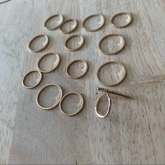 NWOT- Express Gold Midi Ring Set - Picture 10 of 16